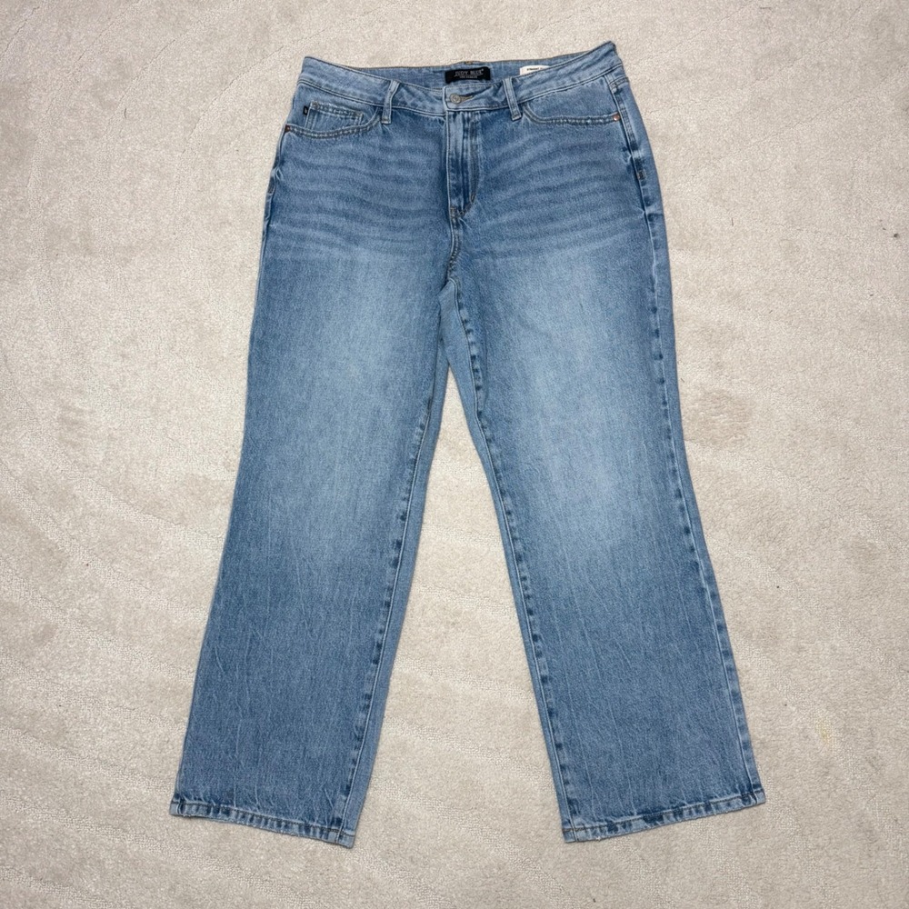 Judy Blue Womens 16W Short Straight Fit Jeans Medium Wash High Rise Denim petite